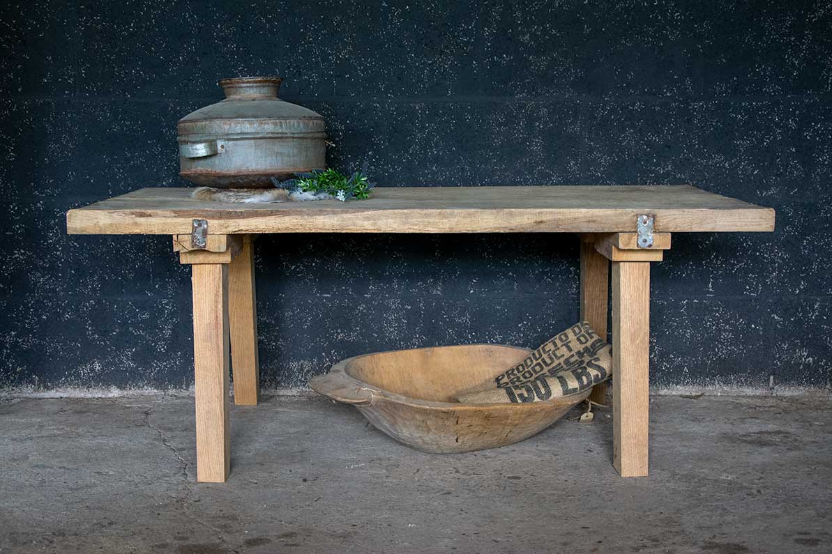 Landelijke houten salontafel
