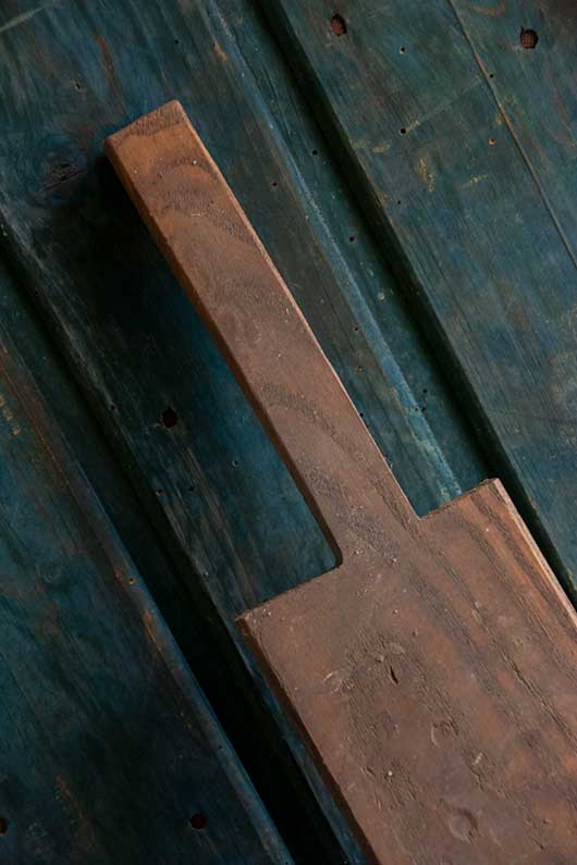 Kleine houten landelijke snijplank
