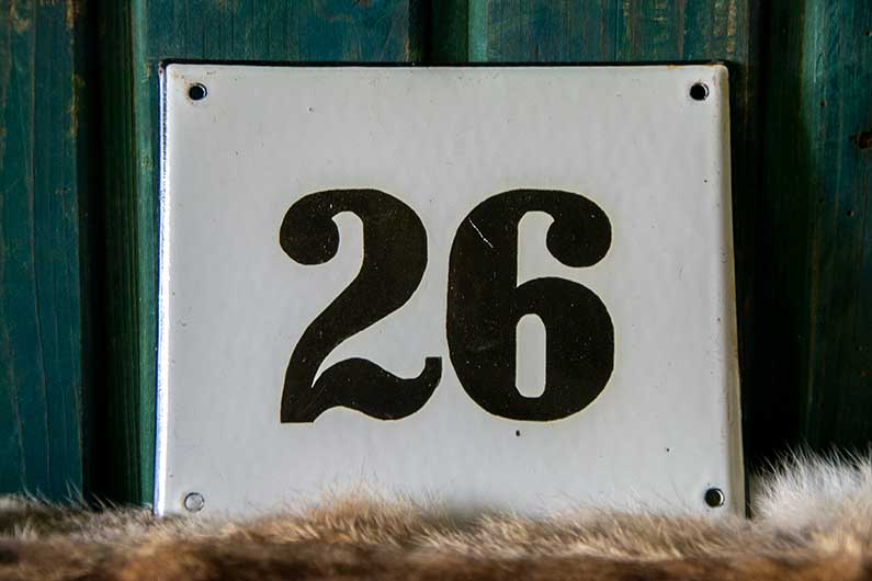 Emaillen huisnummer 26